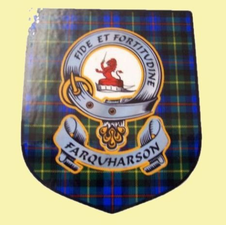 Image 0 of Farquharson Clan Tartan Clan Farquharson Badge Shield Decal Sticker Set of 3