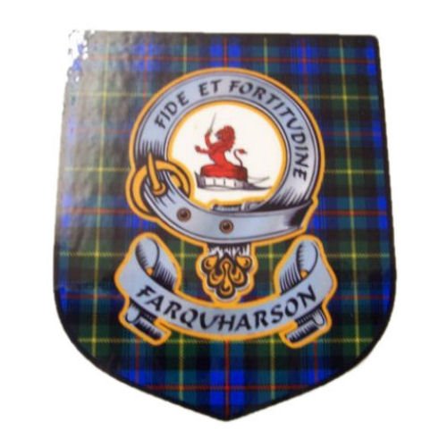 Image 1 of Farquharson Clan Tartan Clan Farquharson Badge Shield Decal Sticker Set of 3