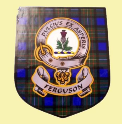 Image 0 of Ferguson Clan Tartan Clan Ferguson Badge Shield Decal Sticker Set of 3