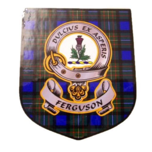 Image 1 of Ferguson Clan Tartan Clan Ferguson Badge Shield Decal Sticker 