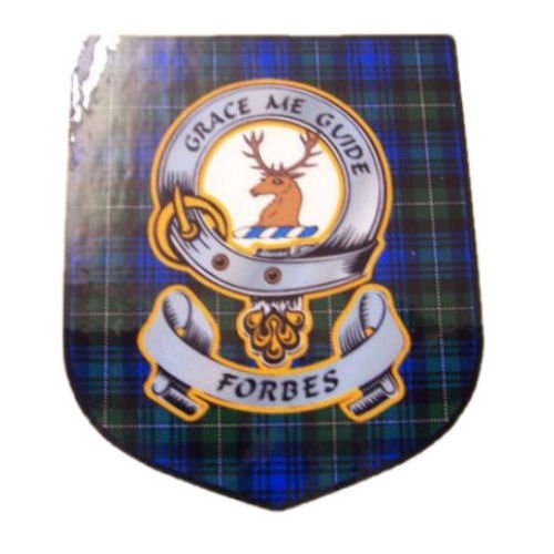 Image 1 of Forbes Clan Tartan Clan Forbes Badge Shield Decal Sticker Set of 3