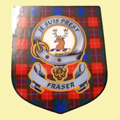 Image 0 of Fraser Clan Tartan Clan Fraser Badge Shield Decal Sticker Set of 3