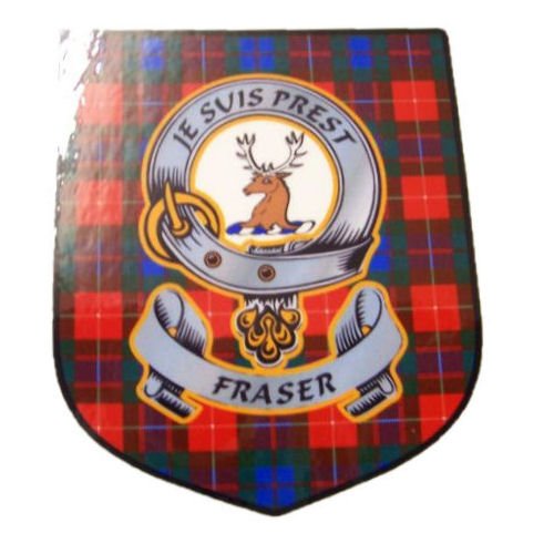 Image 1 of Fraser Clan Tartan Clan Fraser Badge Shield Decal Sticker Set of 3