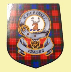 Fraser Clan Tartan Clan Fraser Badge Shield Decal Sticker Set of 3