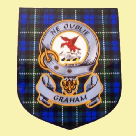Image 0 of Graham Clan Tartan Clan Graham Badge Shield Decal Sticker Set of 3