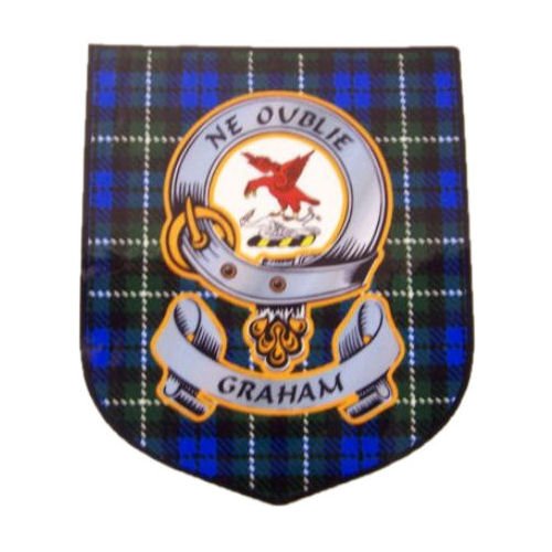 Image 1 of Graham Clan Tartan Clan Graham Badge Shield Decal Sticker Set of 3