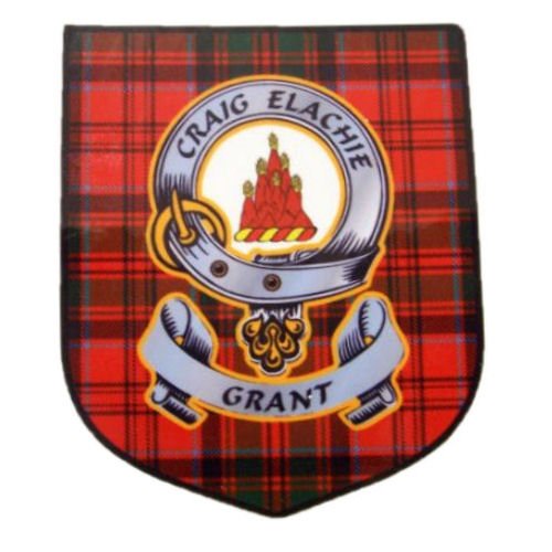 Image 1 of Grant Clan Tartan Clan Grant Badge Shield Decal Sticker Set of 3