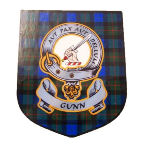 Image 1 of Gunn Clan Tartan Clan Gunn Badge Shield Decal Sticker Set of 3