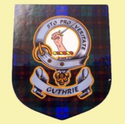 Guthrie Clan Tartan Clan Guthrie Badge Shield Decal Sticker 