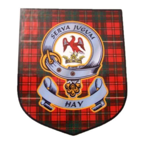 Image 1 of Hay Clan Tartan Clan Hay Badge Shield Decal Sticker Set of 3