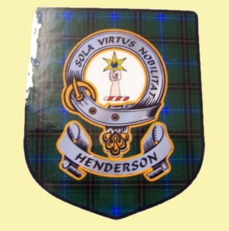 Image 0 of Henderson Clan Tartan Clan Henderson Badge Shield Decal Sticker Set of 3