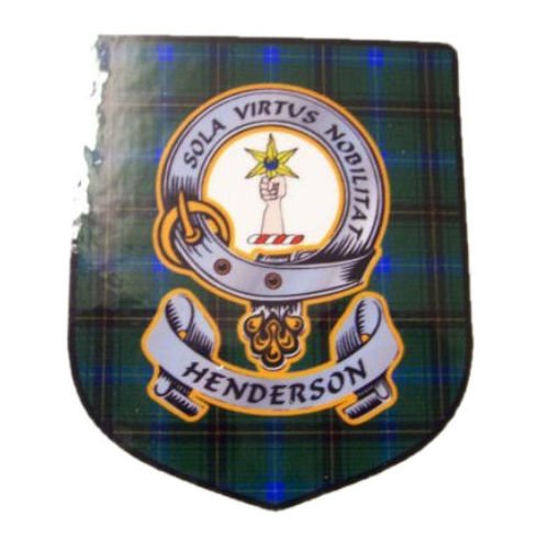 Image 1 of Henderson Clan Tartan Clan Henderson Badge Shield Decal Sticker Set of 3