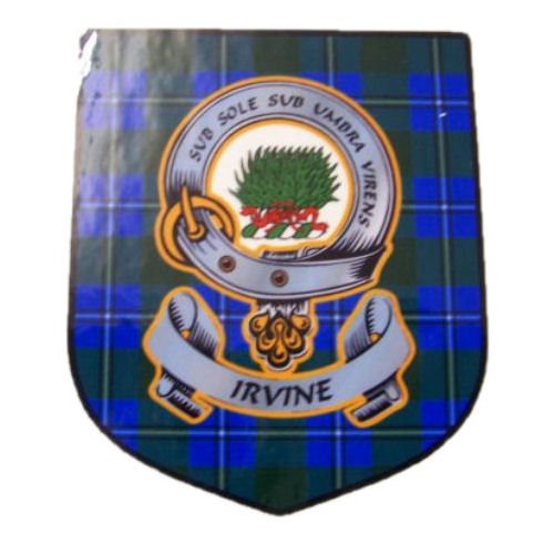 Image 1 of Irvine Clan Tartan Clan Irvine Badge Shield Decal Sticker Set of 3