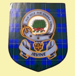 Irvine Clan Tartan Clan Irvine Badge Shield Decal Sticker 