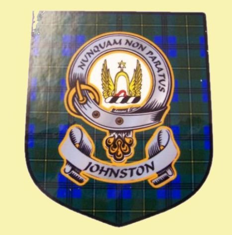Image 0 of Johnston Clan Tartan Clan Johnston Badge Shield Decal Sticker Set of 3