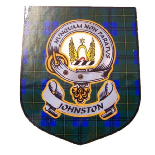 Image 1 of Johnston Clan Tartan Clan Johnston Badge Shield Decal Sticker Set of 3