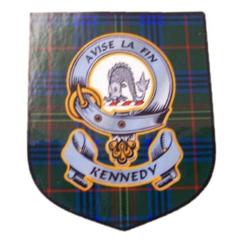 Image 1 of Kennedy Clan Tartan Clan Kennedy Badge Shield Decal Sticker Set of 3