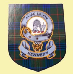 Kennedy Clan Tartan Clan Kennedy Badge Shield Decal Sticker 