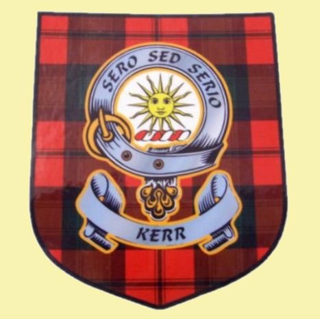 Image 0 of Kerr Clan Tartan Clan Kerr Badge Shield Decal Sticker Set of 3