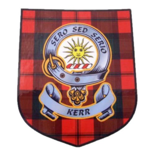 Image 1 of Kerr Clan Tartan Clan Kerr Badge Shield Decal Sticker Set of 3