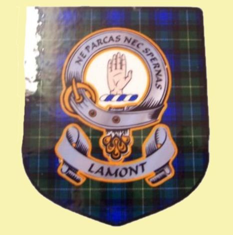 Image 0 of Lamont Clan Tartan Clan Lamont Badge Shield Decal Sticker Set of 3