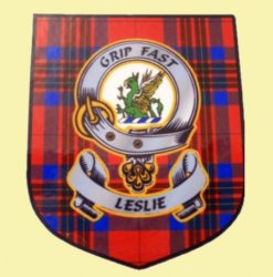 Leslie Clan Tartan Clan Leslie Badge Shield Decal Sticker 