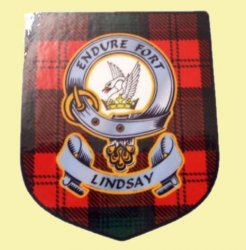 Lindsay Clan Tartan Clan Lindsay Badge Shield Decal Sticker 