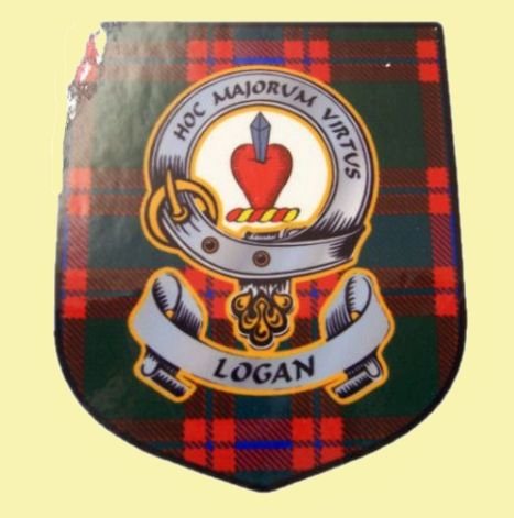 Image 0 of Logan Clan Tartan Clan Logan Badge Shield Decal Sticker Set of 3