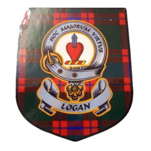 Image 1 of Logan Clan Tartan Clan Logan Badge Shield Decal Sticker Set of 3
