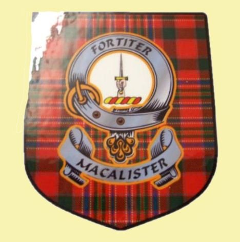 Image 0 of MacAlister Clan Tartan Clan MacAlister Badge Shield Decal Sticker 