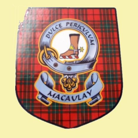 Image 0 of MacAulay Clan Tartan Clan MacAulay Badge Shield Decal Sticker 