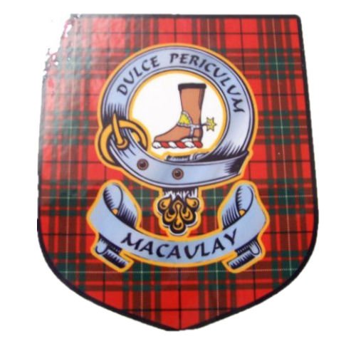 Image 1 of MacAulay Clan Tartan Clan MacAulay Badge Shield Decal Sticker Set of 3
