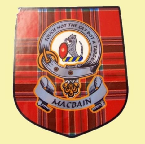 Image 0 of MacBain Clan Tartan Clan MacBain Badge Shield Decal Sticker Set of 3