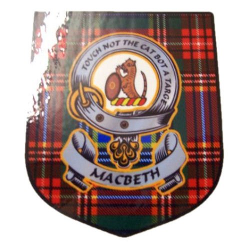 Image 1 of MacBeth Clan Tartan Clan MacBeth Badge Shield Decal Sticker 