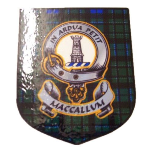 Image 1 of MacCallum Clan Tartan Clan MacCallum Badge Shield Decal Sticker 