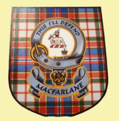 MacFarlane Clan Tartan Clan MacFarlane Badge Shield Decal Sticker 