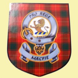 MacFie Clan Tartan Clan MacFie Badge Shield Decal Sticker 