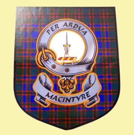 Image 0 of MacIntyre Clan Tartan Clan MacIntyre Badge Shield Decal Sticker 