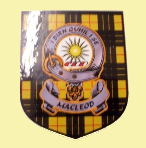 Image 0 of MacLeod Of Lewis Clan Tartan Clan MacLeod Badge Shield Decal Sticker 