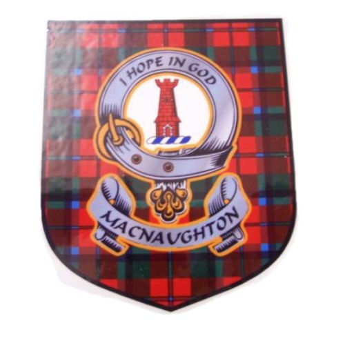 Image 1 of MacNaughton Clan Tartan Clan MacNaughton Badge Shield Decal Sticker 