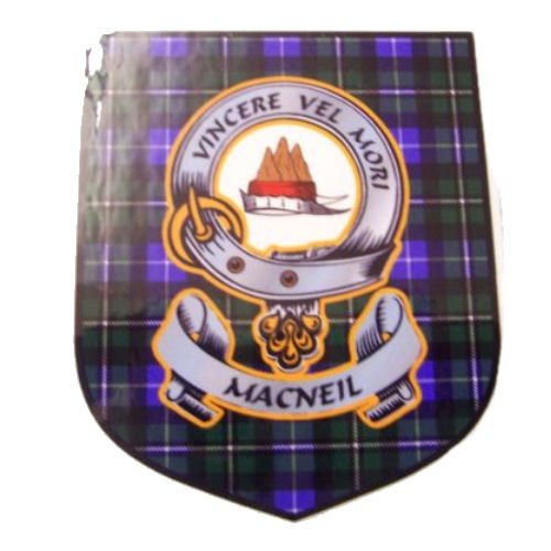 Image 1 of MacNeil Clan Tartan Clan MacNeil Badge Shield Decal Sticker Set of 3