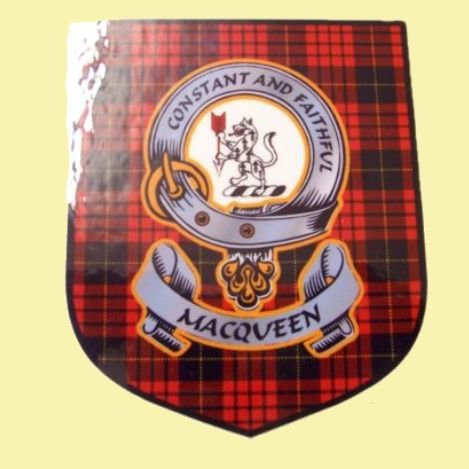 Image 0 of MacQueen Clan Tartan Clan MacQueen Badge Shield Decal Sticker 