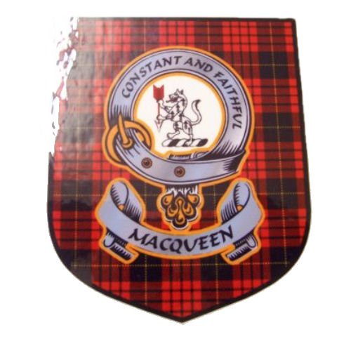 Image 1 of MacQueen Clan Tartan Clan MacQueen Badge Shield Decal Sticker 