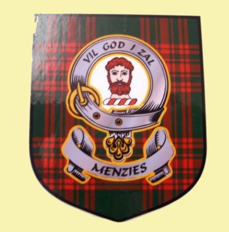 Image 0 of Menzies Clan Tartan Clan Menzies Badge Shield Decal Sticker Set of 3