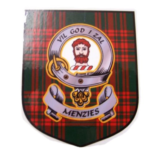 Image 1 of Menzies Clan Tartan Clan Menzies Badge Shield Decal Sticker Set of 3