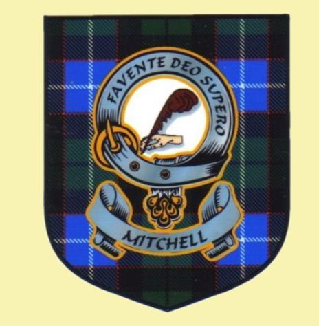 Image 0 of Mitchell Clan Tartan Clan Mitchell Badge Shield Decal Sticker 