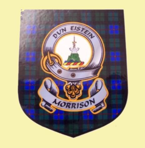 Image 0 of Morrison Clan Tartan Clan Morrison Badge Shield Decal Sticker 