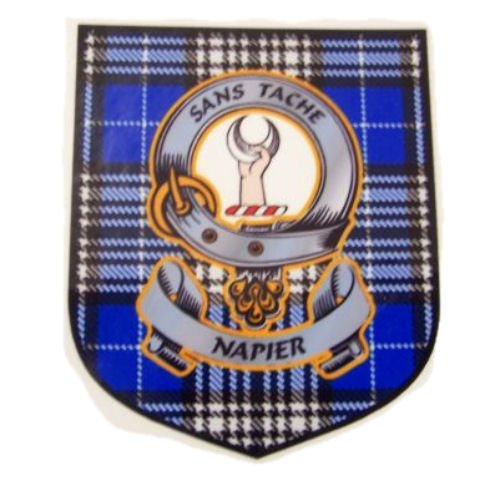 Image 1 of Napier Clan Tartan Clan Napier Badge Shield Decal Sticker 