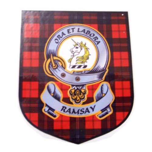 Image 1 of Ramsay Clan Tartan Clan Ramsay Badge Shield Decal Sticker 
