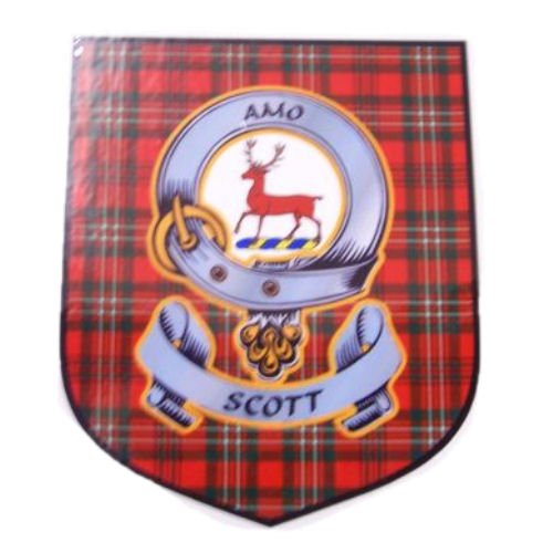 Image 1 of Scott Clan Tartan Clan Scott Badge Shield Decal Sticker 
